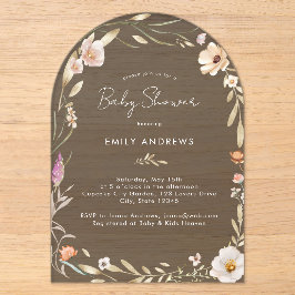 Boho Flower Baby Shower  Acryleinladungen