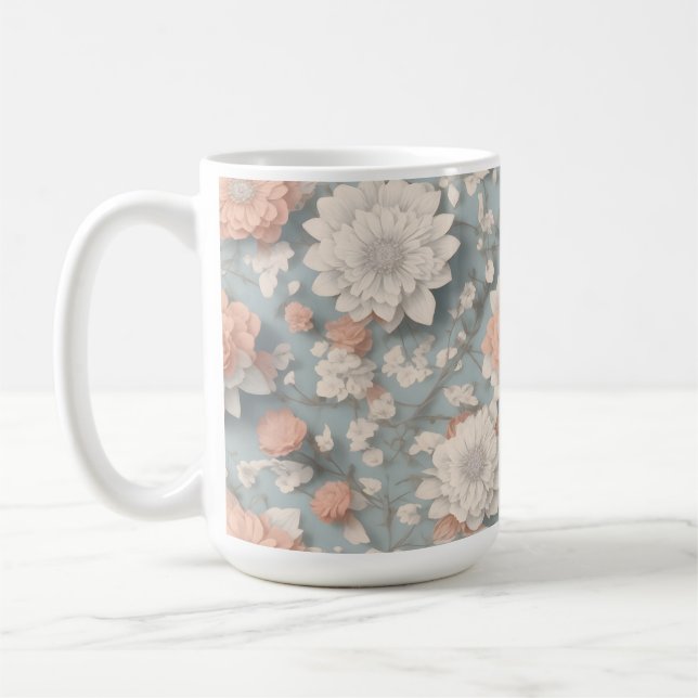 Boho Flower Design 15 oz Mug classique (Gauche)