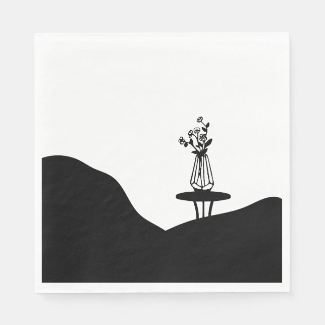 Boho Flower pot on table Serviette (Vorderseite)