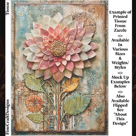 Boho Flower with Artisan Texture DZ9L Decoupage Seidenpapier