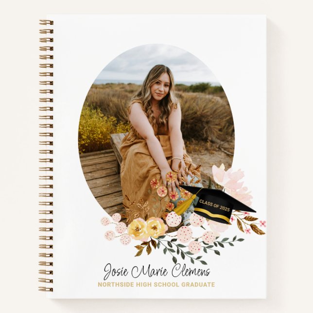 Boho Flowers Graduation Photo Livre d'or (Devant)