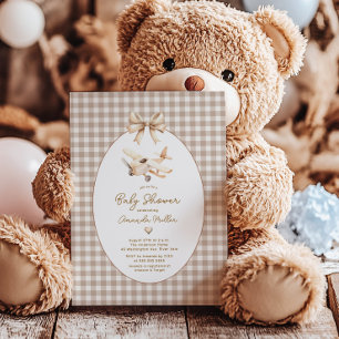 Boho-Flugzeug-Baby-Party Einladung