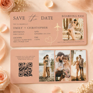 Boho-Flugzeug-Bordkarte Flugzeuge Save-the-Date-Ho