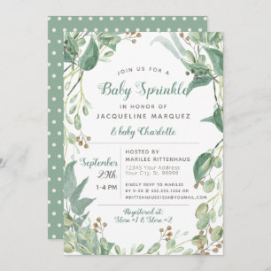 BOHO Foliage Eucalyptus Greenery Baby Sprinkle Einladung