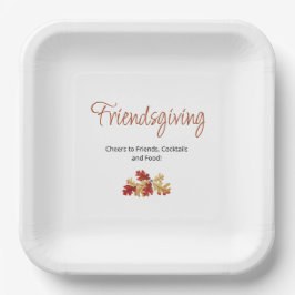 Boho Foliage Friendsgiving Moderner Erntedank Pappteller