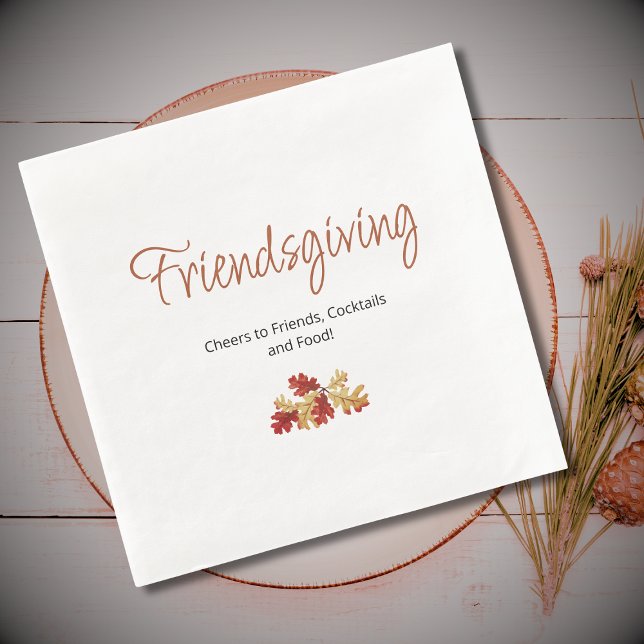 Boho Foliage Friendsgiving Moderner Erntedank Serviette (Von Creator hochgeladen)
