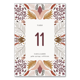 Boho Folk Botanischer Rahmen Hochzeit Tischnummer