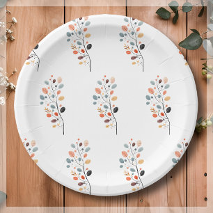 Boho Folk Herbst Herbstleaf Erntedank Pappteller