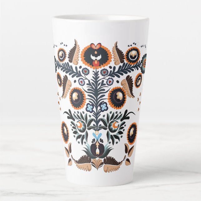 Boho-Folk-Muster Milchtasse (Vorderseite)
