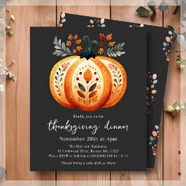 Boho Folk Pumpkin Erntedank Einladung