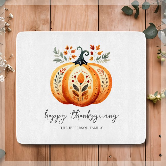 Boho Folk Pumpkin Erntedank Schneidebrett (Von Creator hochgeladen)