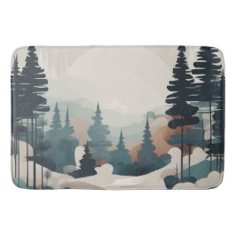 Boho Forest Landscape Artwork Badematte