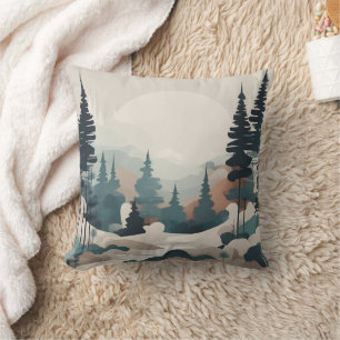 Boho Forest Landscape Artwork Kissen
