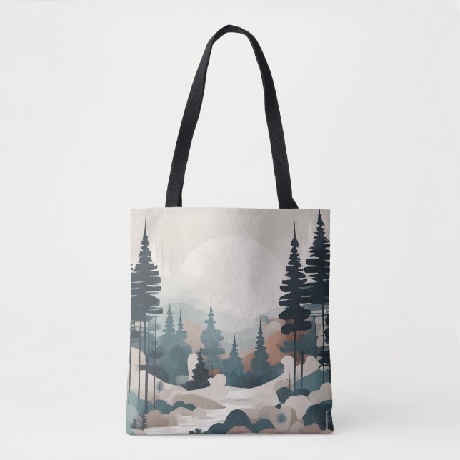 Boho Forest Landscape Artwork Tasche (Vorderseite)