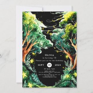 Boho Forest Woodland Geburtstag Einladung