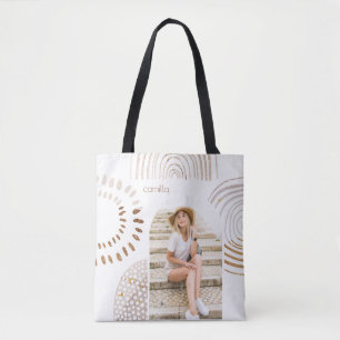 Boho Formen und Name mit Foto Arch Tasche
