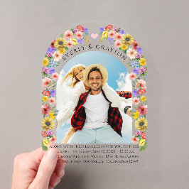 Boho Foto Arch Wildblume Bloom Wedding Acryleinladungen