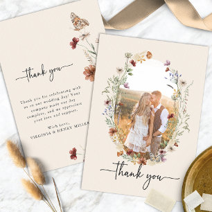 Boho-Foto-Dankeskarten-Hochzeit Dankeskarte