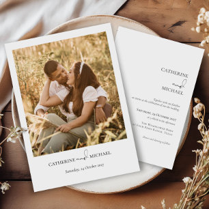 Boho-Foto-Moderne Minimalistische Hochzeit Einladung