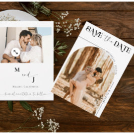 Boho-Foto | Moderne Save-the-Date-Karte Einladung