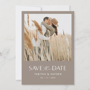 Boho Foto Save the Date Karte Minimalistisch Hochz