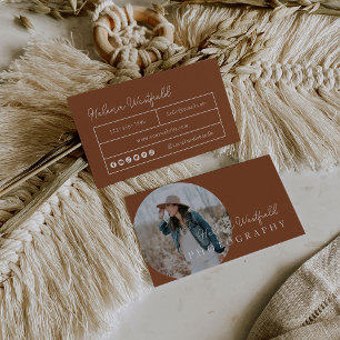 Boho Foto Small Business Card Visitenkarte