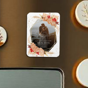 Boho Foto Terracotta Wedding Save the Date Magnet