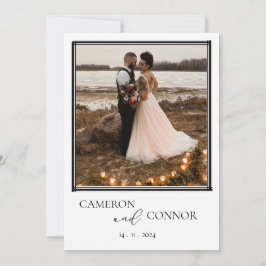 Boho Foto Wedding Invite | Modernes Minimalistisch Einladung