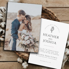 Boho Foto Wedding Invite | Modernes Minimalistisch Einladung