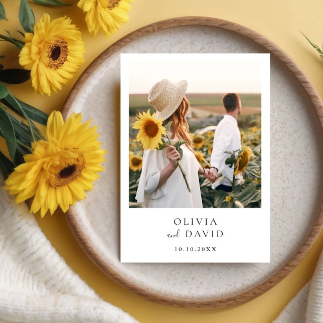 Boho Foto Wedding Modern Minimalistisch Einladung (Von Creator hochgeladen)