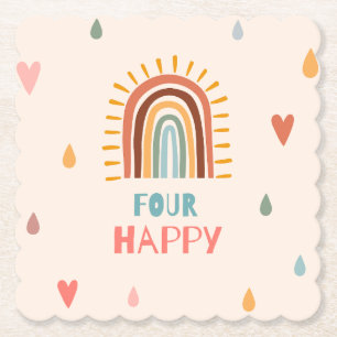 Boho Four Vurth Birthday Rainbow Untersetzer
