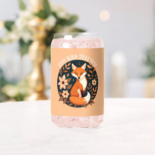 Boho Fox "Bleibe Wild, Bleibe frei" Holzdesign Dosenglas