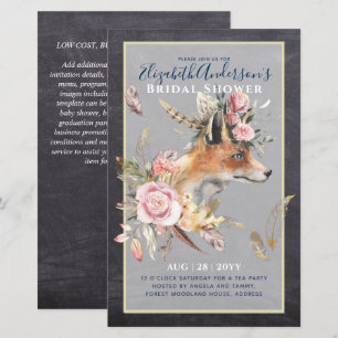 Boho FOX Brautparty Woodland Feathers Floral
