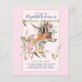 Boho FOX Brautparty Woodland Feathers Floral Flyer