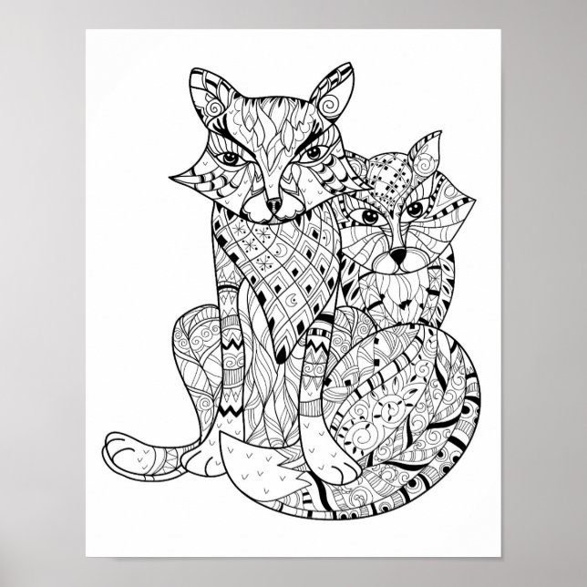 Boho Fox Doodle 2 Poster (Vorne)
