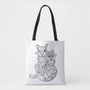 Boho Fox-Gekritzel 2 Tasche