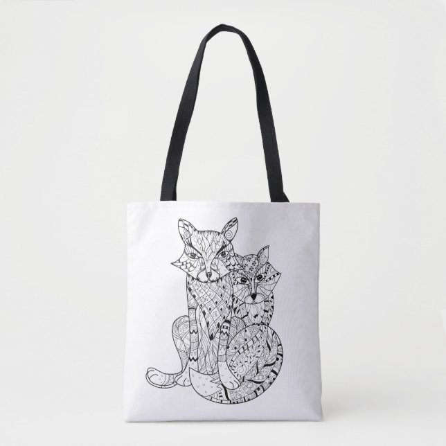 Boho Fox-Gekritzel 2 Tasche (Vorderseite)