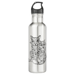 Boho Fox-Gekritzel Edelstahlflasche