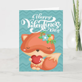 Boho Fox Happy Valentine's Day Karte