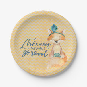 Boho Fox Liebe Zitat Pappteller