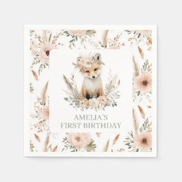 Boho Fox Woodland ThemenGeburtstagsparty Serviette