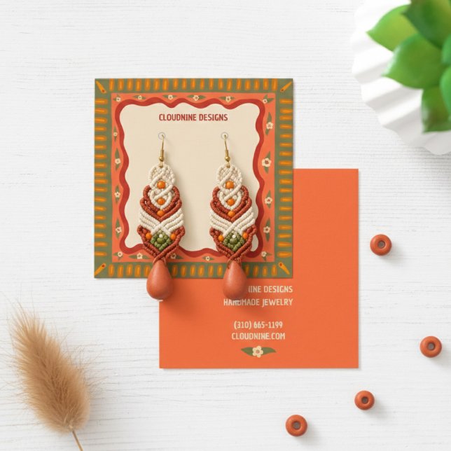 Boho Frame Earring Necklace Juwelier Display Card (Boho Frame Floral Earring Necklace Jewelry Display Card
)