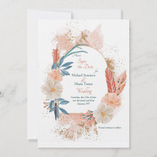 Boho Frame Save the Date-Karte Einladung