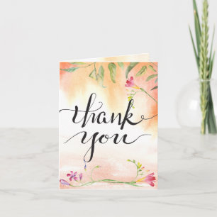 Boho Freesia Pink Pop Calligraphie Merci