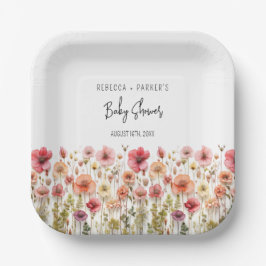 Boho frischen Blume Babydusche Pappteller
