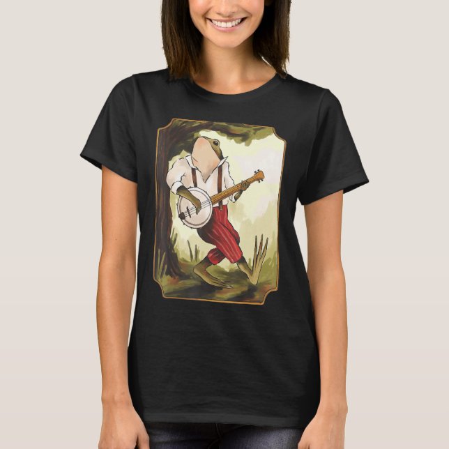 Boho Frog & Hütte Core Ästhetik Goblincore T-Shirt (Vorderseite)