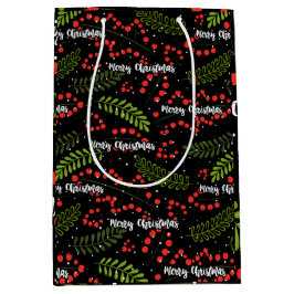 Boho fröhlich und verlasse Weihnachtswrapping Pape Mittlere Geschenktüte