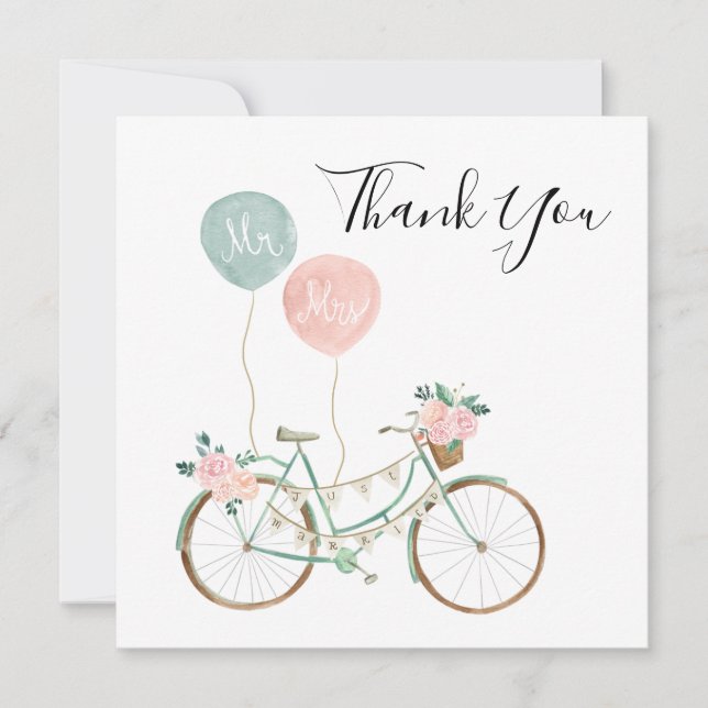 Boho-Frühlings-Hochzeits-Dankeskarten Einladung (Vorderseite)