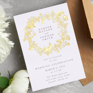 Boho-Frühlingskranz Wildblume Pampas gepresstes Go Folieneinladung