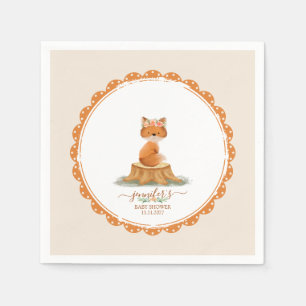 Boho Fuchs Baby Shower Wasserfarbe Serviette